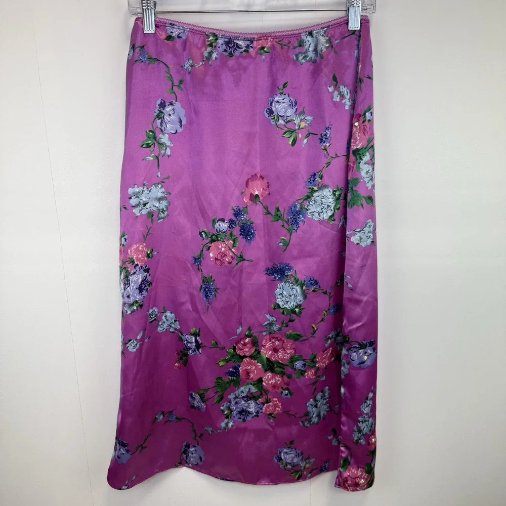 Vintage Xhilaration Y2K Satin Floral Coquette Feminine Fairy Skirt‎ Deadstock M